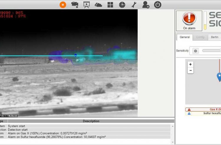 Second Sight MS' user interface detecting gas X