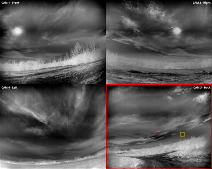 Infrared imagery captured by PeriSight Top Attack – passive thermal detection of an airborne drone threat